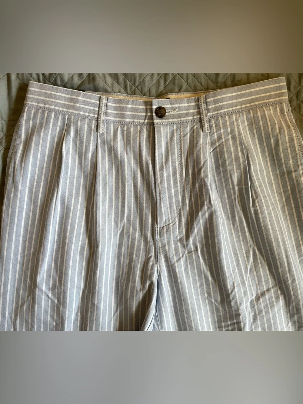 J. CREW Relaxed-fit double-pleated oxford chino pant in stripe 32/32 $138 CT830